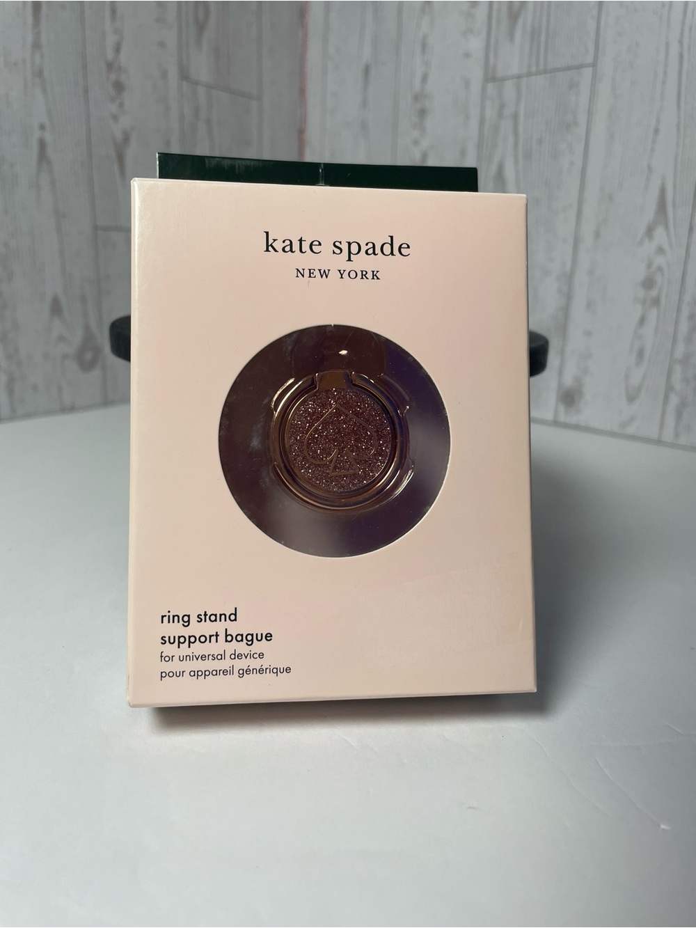 kate spade Rose Gold Glitter Phone Ring Stand